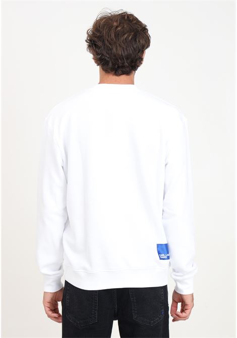 White men's crewneck sweatshirt with portrait print KARL LAGERFELD | KL245D1807J109